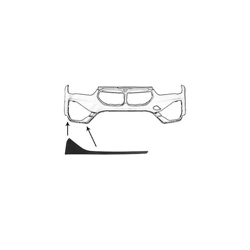 Moulure de pare-choc avant droite noire pour BMW X1 F48 phase 2 LCI 2019-2022