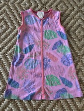 The Beaufort Bonnet Company Girls Katie Coverup Dress Pima Size 5 Pink Tropical