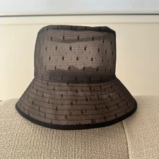 RED VALENTINO black and beige mesh bucket hat size S