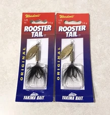 ROOSTER TAIL LOT OF 2 Worden’s Trout Bass Spinners 1/8oz MAYFLY GOLD DRESSED NEW