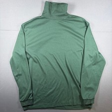Vintage L.L. Bean Forest Green Mock Neck Turtle Neck Long Sleeve Shirt Size L