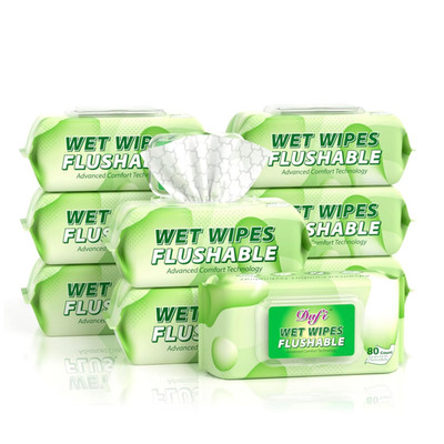Dafi Flushable Adult Wipes, 720 Unscented, 100% Plant-Based, Septic Safe
