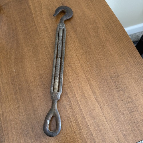 Vintage Open Hook Lifting Turnbuckle Hook-Eye Pulley Turnbuckle