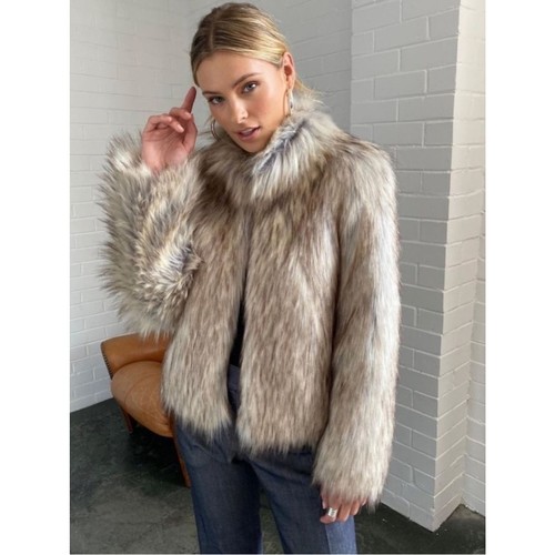 Unreal Fur Delish Faux Fur Jacket Australian Designer Sz S 🧡🎀