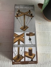 Four Player Hook  Ring Toss Game, 12 Inch Height, for All Ages