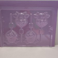 Cute Reindeer lolly Pop Chocolate Candy Mold ...