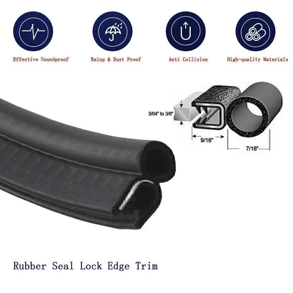 Borde de sello de goma de 6 pies/72"" para defender puerta de coche/ventana de locomotora del maletero Jmvryzceolkdgbod Foto 3 de 4