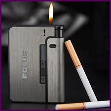 Portable Automatic Cigarette Case Metal Cigarette Holder Box for 10pcs King Size