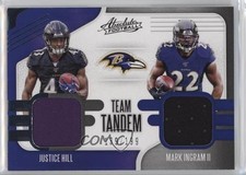2019 Panini Absolute Team Tandem Materials /199 Justice Hill Mark Ingram II 4f5