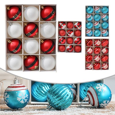 Dekorative Kunststoff Weihnachtskugeln 12 Stück Set für kreative Weihnachtsdisplays