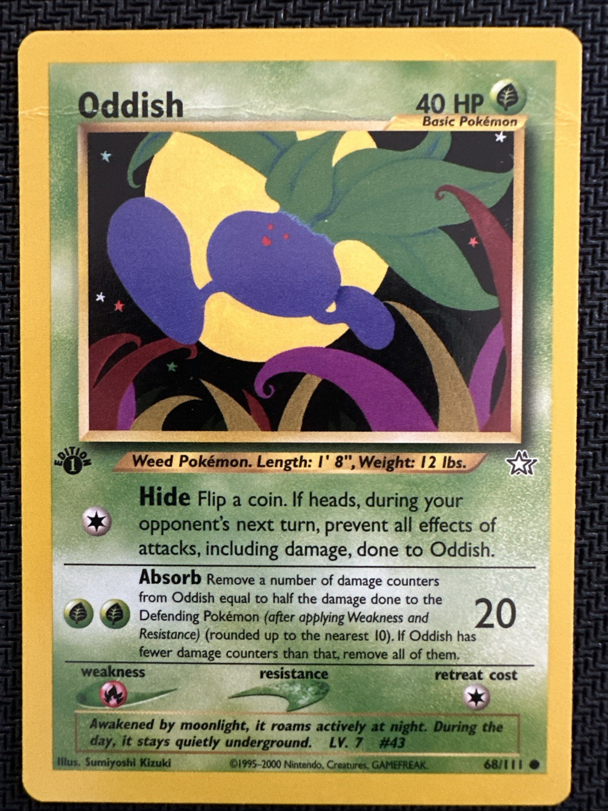 Oddish 68/111 1st Edition Neo Genesis Pokemon Card