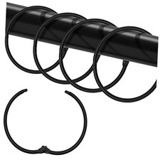 Shower Curtain Hooks Rings,24 Pcs Rustproof Metal Shower Hooks for Shower Black