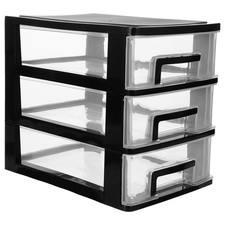 3-Tier Plastic Drawer Storage Organizer Clear Portable Multi-Layer Storage fo...
