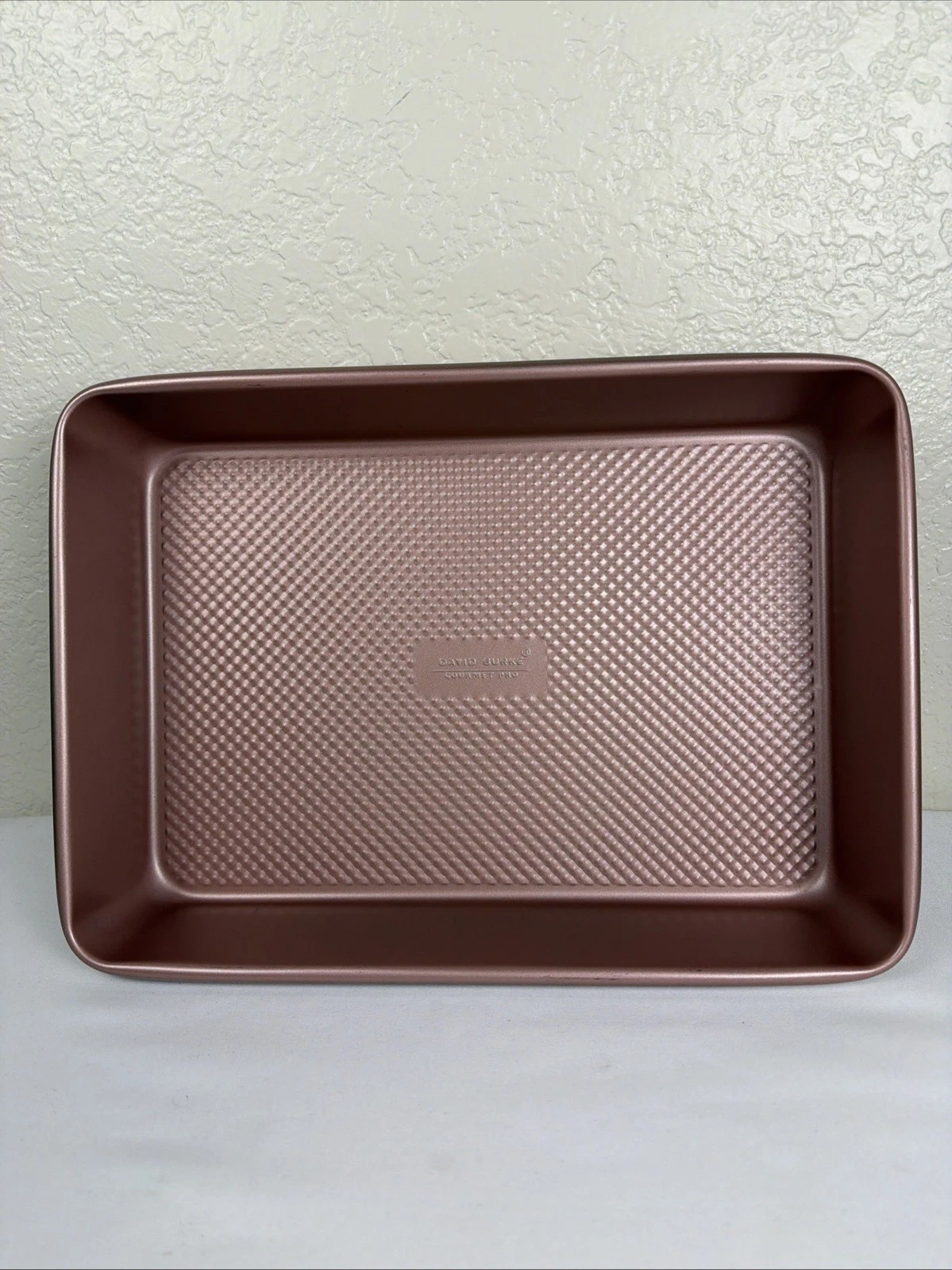 David Burke 9" x 13" x 2" Bake Pan Rose Gold Colored Oblong Non-Stick