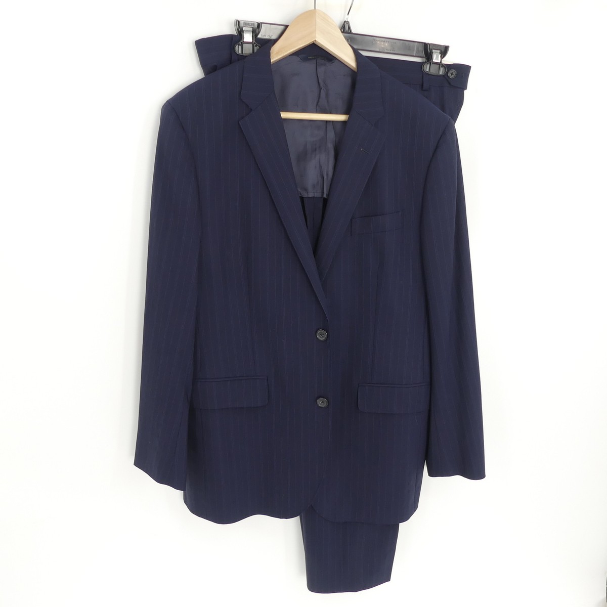 Brooks Brothers Brookscool Milano 2-Piece Wool Suit Blue Stripe