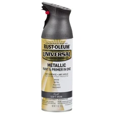 Rust-Oleum 271473 Spray Paint, Soft Iron, Flat Metallic, Solvent, 11 Oz