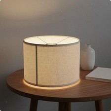 Fabric Linen Lampshade Modern Detachable Drum Design for