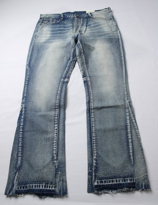 mnml Men's B484 Flare Bootcut Distressed Denim Jeans CD4 Blue Size 40 NWT