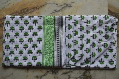 NO TARRIF CHARGES 100%  100% Cotton Indian Hand Printed Fabric 7 Yard  ZK-21