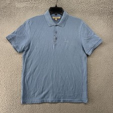 Burberry Polo Shirt Mens Medium Check Placket Equestrian Knight Classic