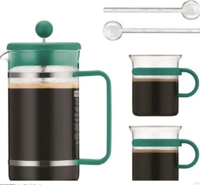 Bodum Bistro French Press Coffee Set   Borosilicate Glass Carafe, Stainless
