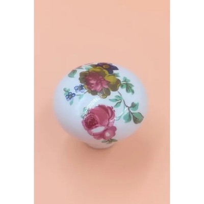 COTTALI Keramik-Pomolet mit Rosenblume Weiß CT38015