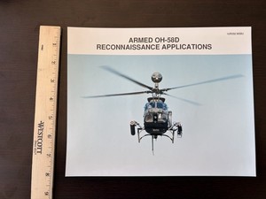 ARMED OH-58D Reconnaissance Promo Fact Photo Card 8x10 US Army McDonnell Douglas