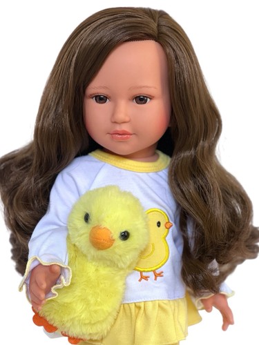 18 Inch Doll Clothes - Spring Chick Lounge Set With Slippers And Chick Plushie - Picture 5 of 5