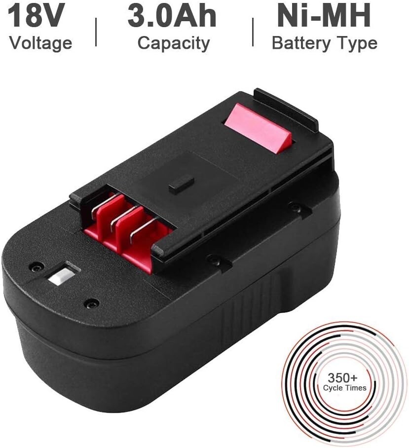 2x Batteria 18V 3A per Black & Decker Powayup - Ricambio Professionale