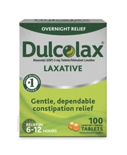 Dulcolax Laxative Tablets (100 Ct), Reliable Overnight Relief
