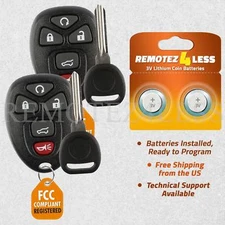 2 New Replacement Keyless Remote Car Fob for 15913415 + Circle Plus Keys n Clips