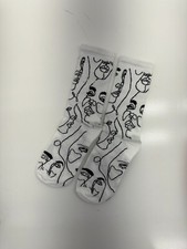 Girls White Graphic Crew Socks Size 5Y