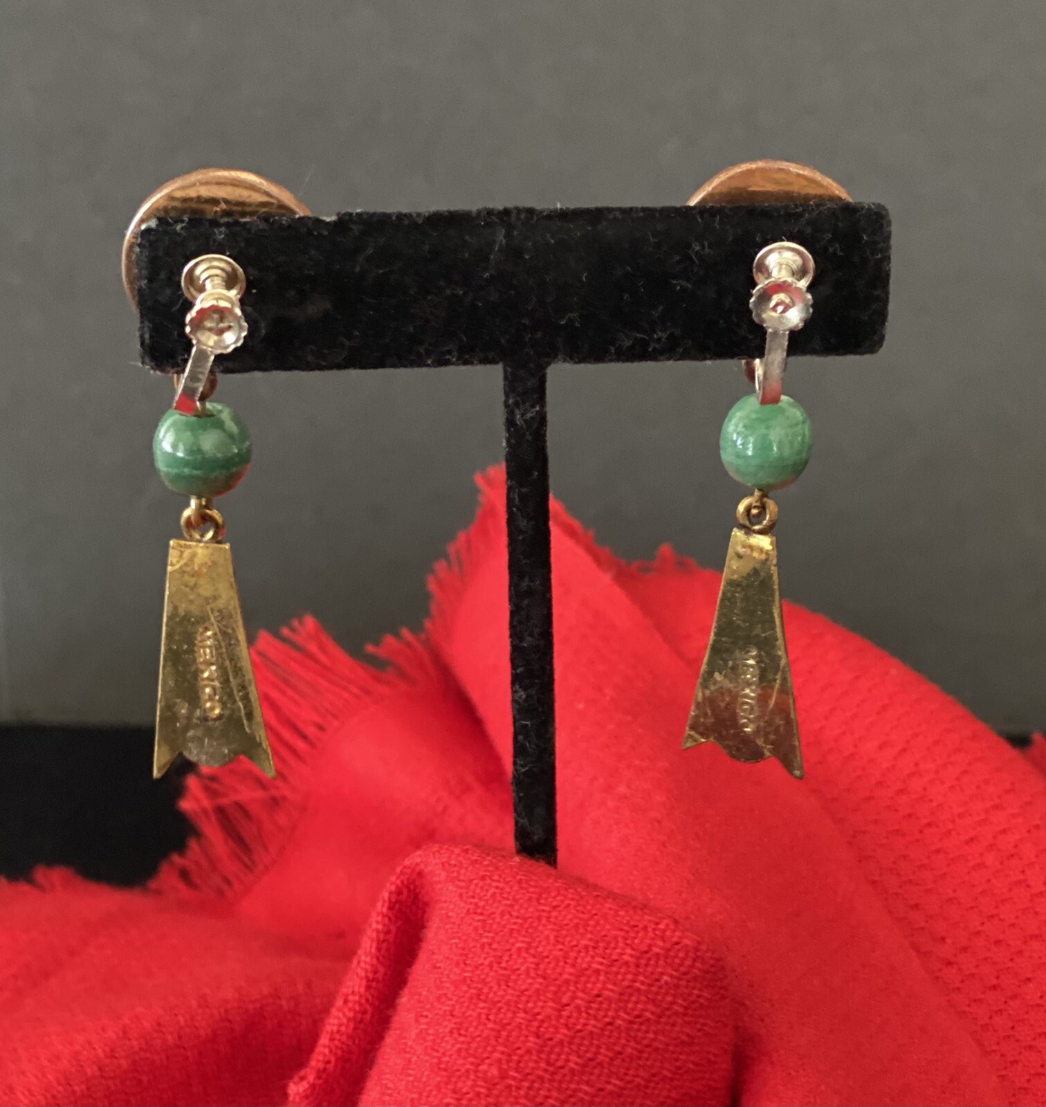 Absolutely Beautiful Vintage Solid Copper & Jade … - image 2