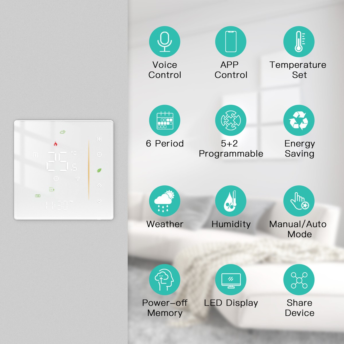 MOES Smart Thermostat Für Fußbodenheizung – WiFi, Alexa
