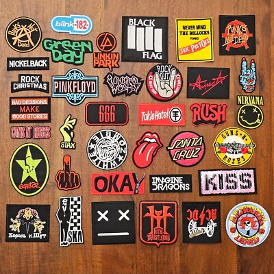 Flicken zum Aufbügeln Bügelflicken Aufbügler Rock Patches Stoff Aufbügelflicken