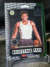 2019-20 NBA Hoops Premium Stock Backstage Pass Giannis Antetokounmpo Bucks
