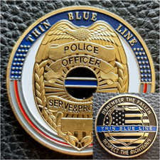 Challenge Coin: LAW ENFORCEMENT #3 Thin Blue Line (Ships from CO, USA)