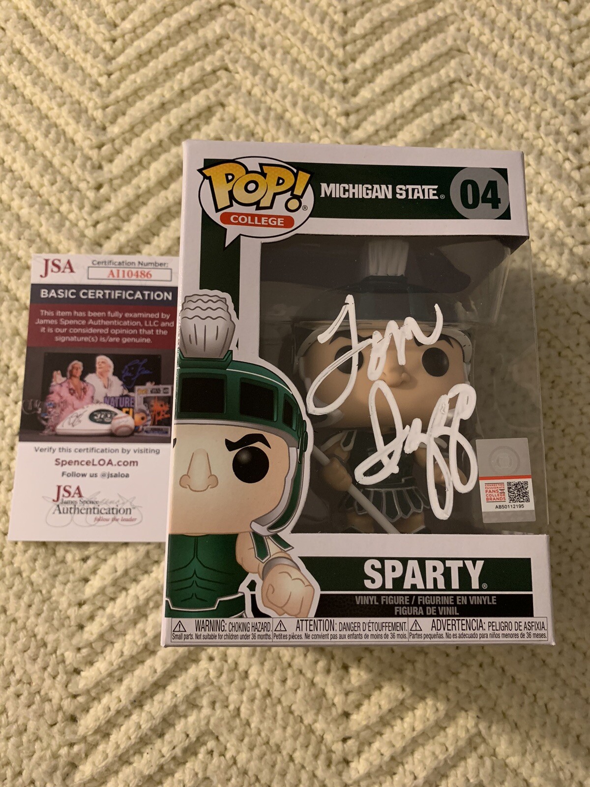Tom Izzo Autographed Signed Sparta Funko Pop JSA Authenticated COA Michigan State 04 