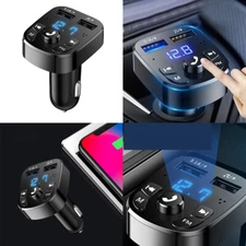 US 1 Pc Bluetooth 5.0 FM Transmitter Car Adapter 2-USB PD Charger Wireless AUX