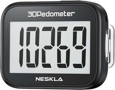 Simple Step Counter Walking 3D Pedometer with Clip and Lanyard- Black
