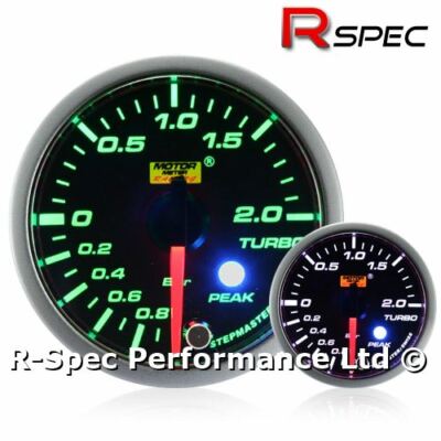 52 mm Premium grün/weiß Schrittmotor Peak Turbo Boost Gauge - BAR