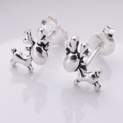 Nagelneue 925 Sterling Silber Rentier Ohrringe