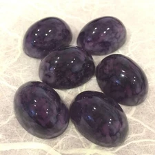 AM1064 GORGEOUS 25x18mm amethyst quartz high cut glass cabochons, unfoiled (6)