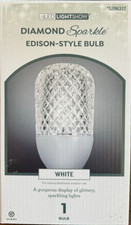 Gemmy LED Light Show Diamond Sparkle Christmas Edison Bulb Northern Sky White