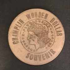 Champlin Petroleum Products Wooden Dollar 1960 Corn Picking & Plowing Contest