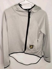 New Nike Womens Asymmetric Full Zip Gray Army Hoodie Size Small