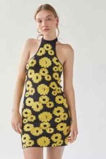 UO URBAN OUTFITTERS Dress S CHARLIE KNIT DRESS Sunflower Halter Sweater Knit NWT