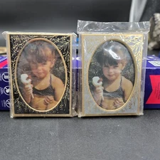 2 Vtg Agora Mini Small Snapshot Picture Frames Different Designs