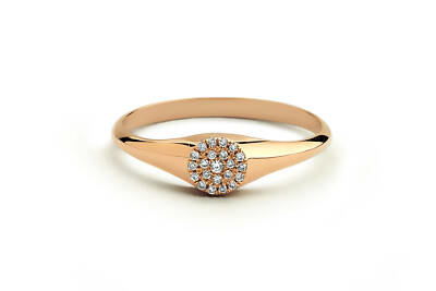 Diamant Solitair Goldring 21 Brillanten 0,15 Karat 585er 14 K Weißgold Rosegold