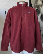 Mens PATAGONIA Burgundy Pullover Fleece Jacket Sweater Size XL